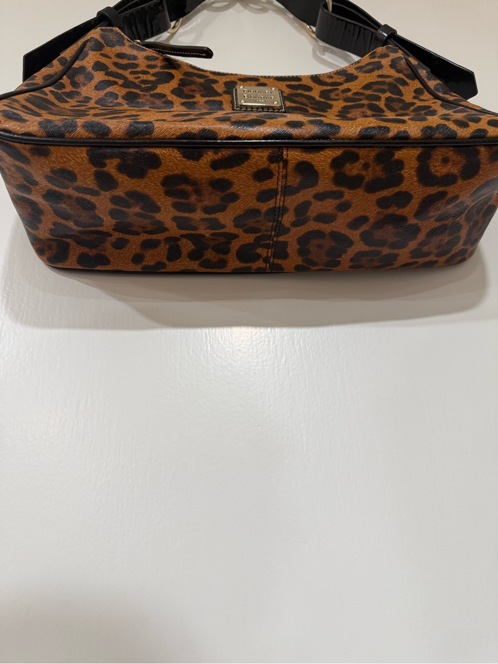 Dooney & Bourke Leopard-Print Shoulder Bag in Brown and Black - Picture 4 of 8